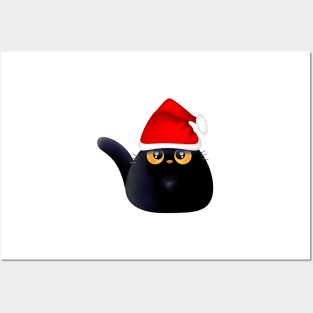 Santa Cat Posters and Art